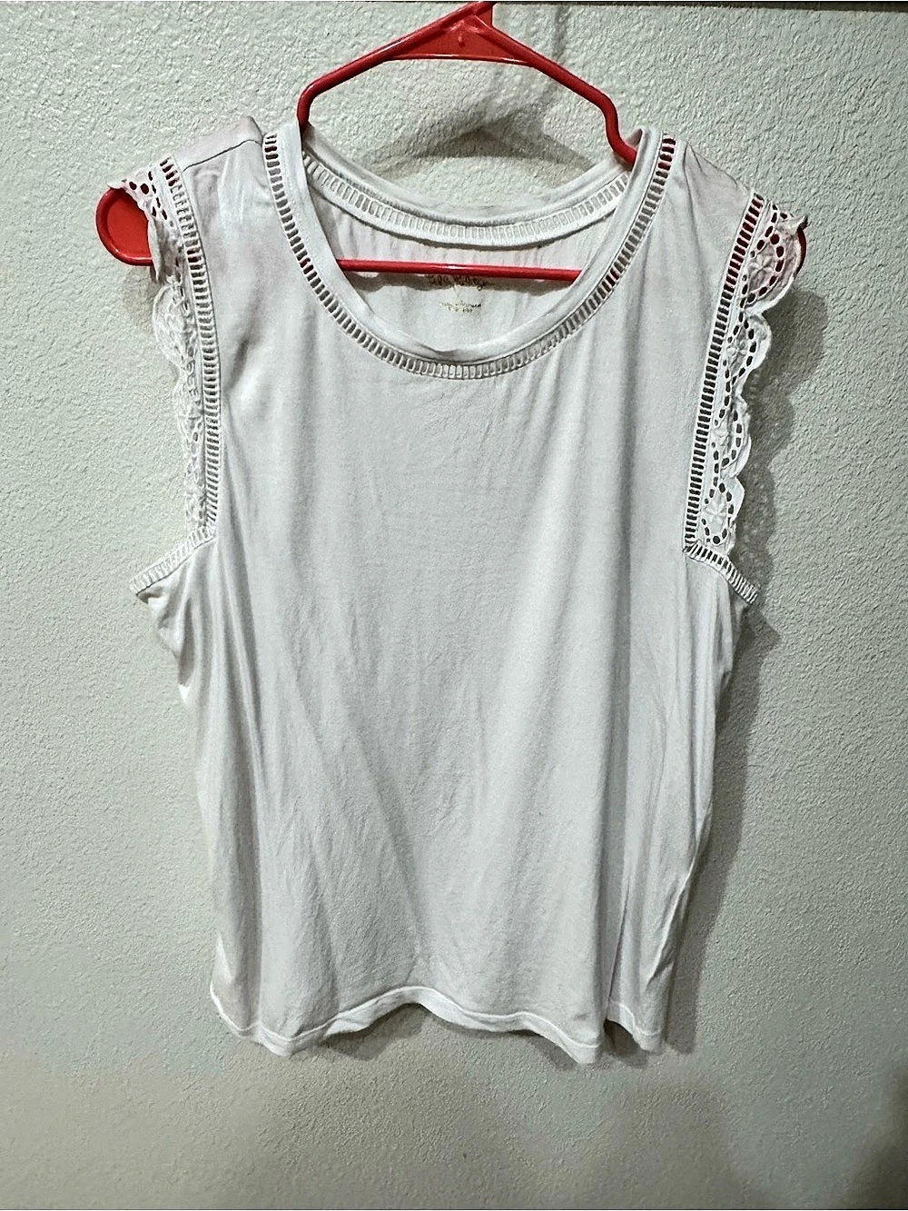 Lilly Pulitzer Agee Top White Lace Trim Tank